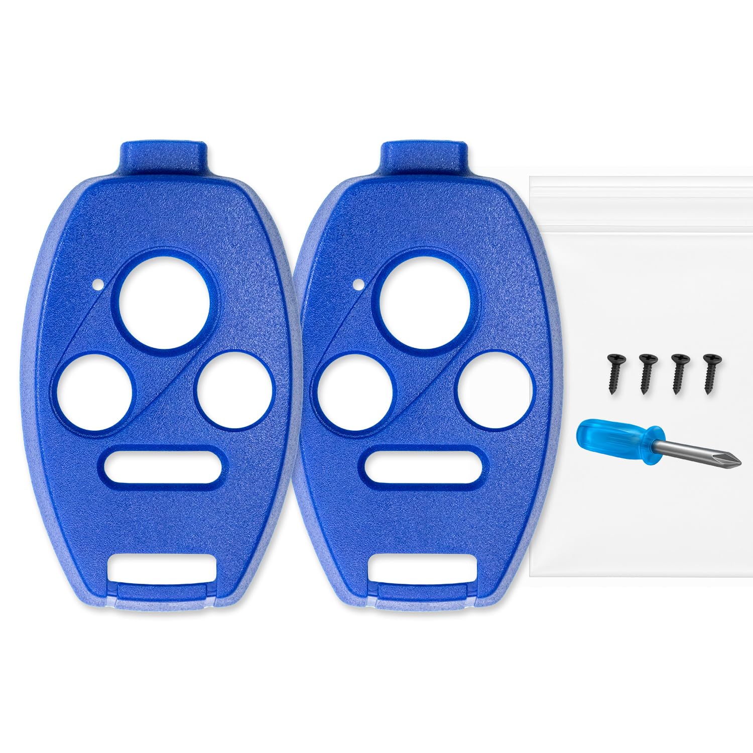No Cutting Need Key Fob Shell Case for Civic Accord CR-V Pilot Durable Easy DIY SAP-HON-4B-BLU-RGD(2)