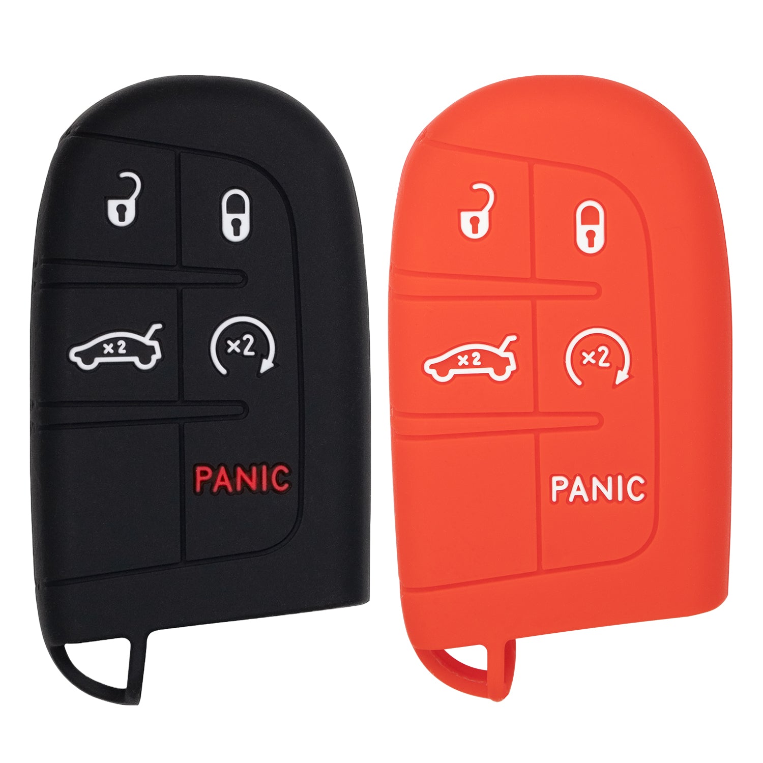 Silicone Case for Keyless Entry Smart Key fob for Jeep Grand Cherokee Compass Journey Durango (Black and Red)