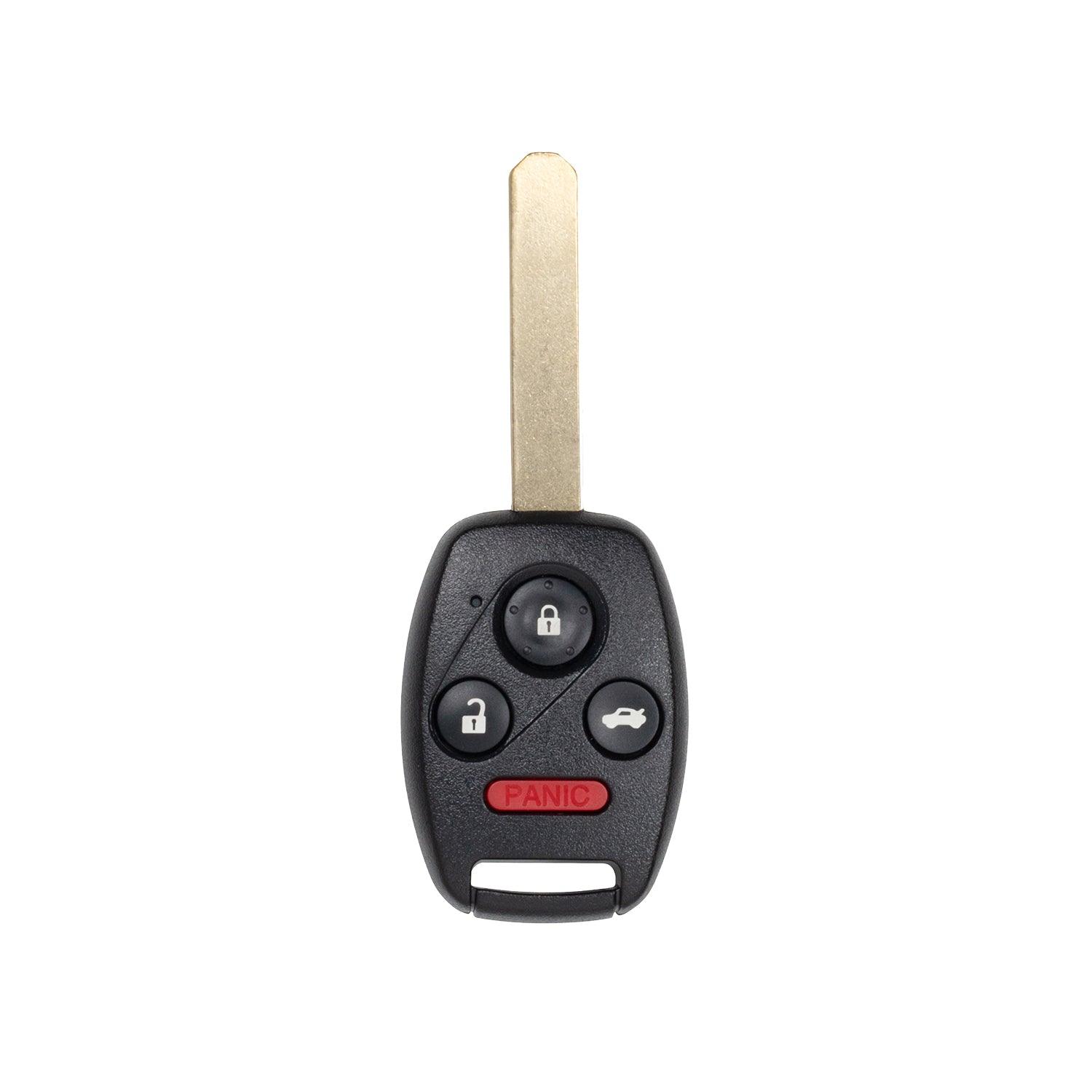 Car Remote Head Key (4 Button) for Honda Accord 2008-2012 Pilot 2009 2010 2011 2012 2013 2014 2015 KR55WK49308 (Single)