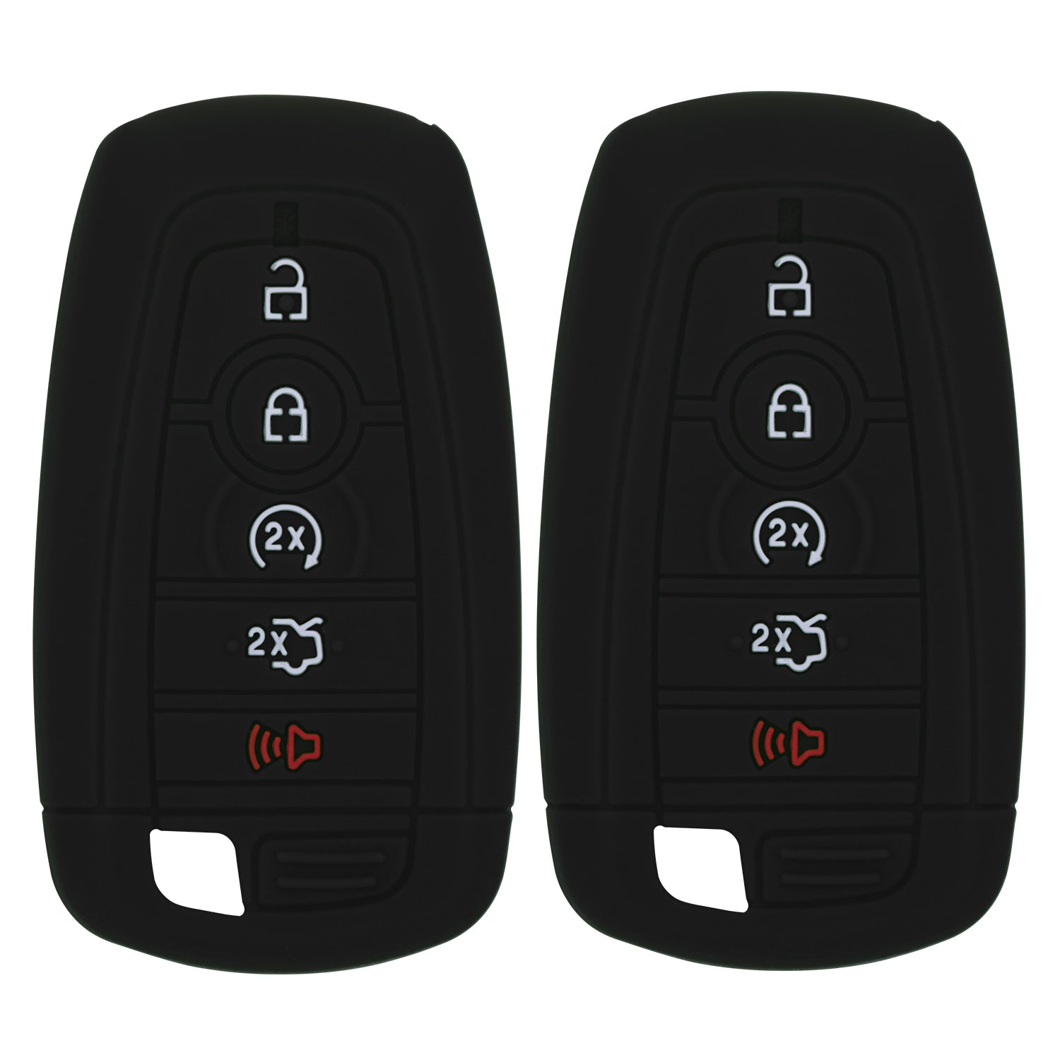 Silicone Case for Smart Key Remote Keyless Entry for Ford Fusion Explorer Edge Mustang Expedition M3N-A2C93142600 164-R8149 164R8149 R8149 (Double Black)