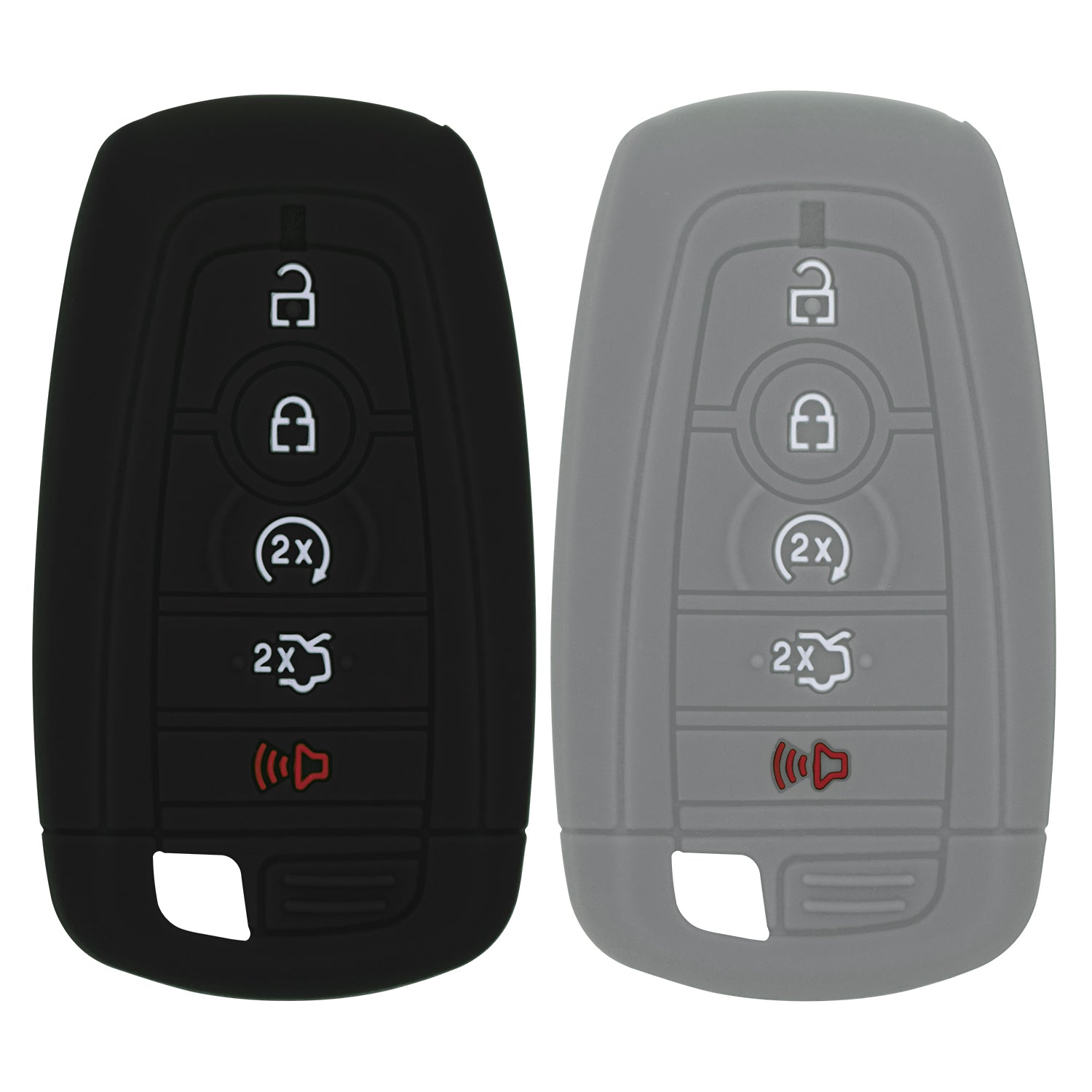 Silicone Case for Smart Key Remote Keyless Entry for Ford Fusion Explorer Edge Mustang Expedition M3N-A2C93142600 164-R8149 164R8149 R8149 (Black & Grey)