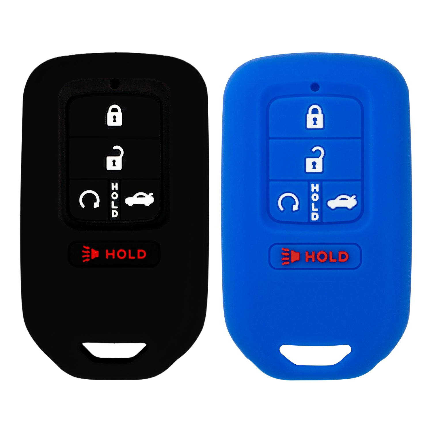 Silicone Case for Keyless entry Smart key fob for Honda Accord Civic CR-V CRV Pilot Passport Insight EX EX-L Touring | Car Accessory | Key Protection Case 2 Pcs (Black & Blue)