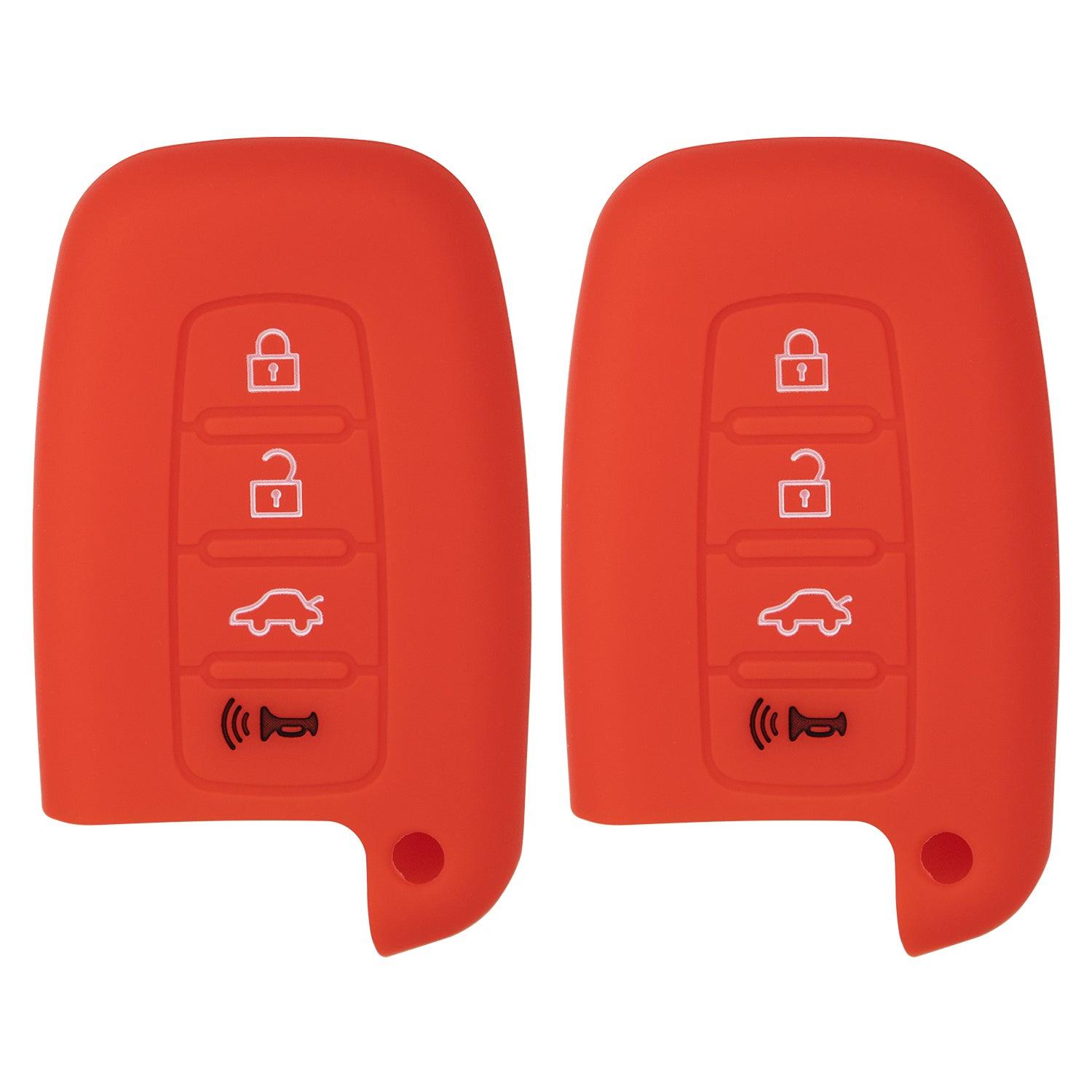 4 Button Proximity Smart Shell Case for Azera Genesis Sonata Forte Optima Rio Sorento SY5HMFNA04 (Double Red)