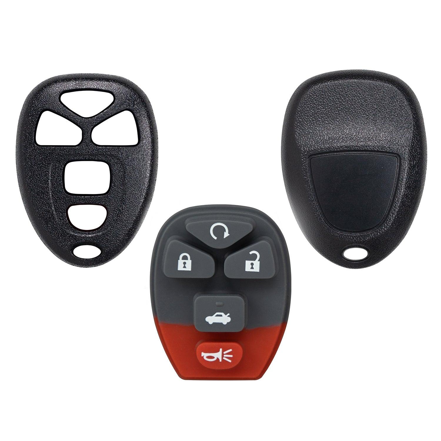 Shell Case Keyless Entry Remote Key Fob Transmitter OUC60270 for Chevrolet Impala Suburban Tahoe Monte Carlo Yukon DTS Lucerne Battery Clip on Back (5 Button)