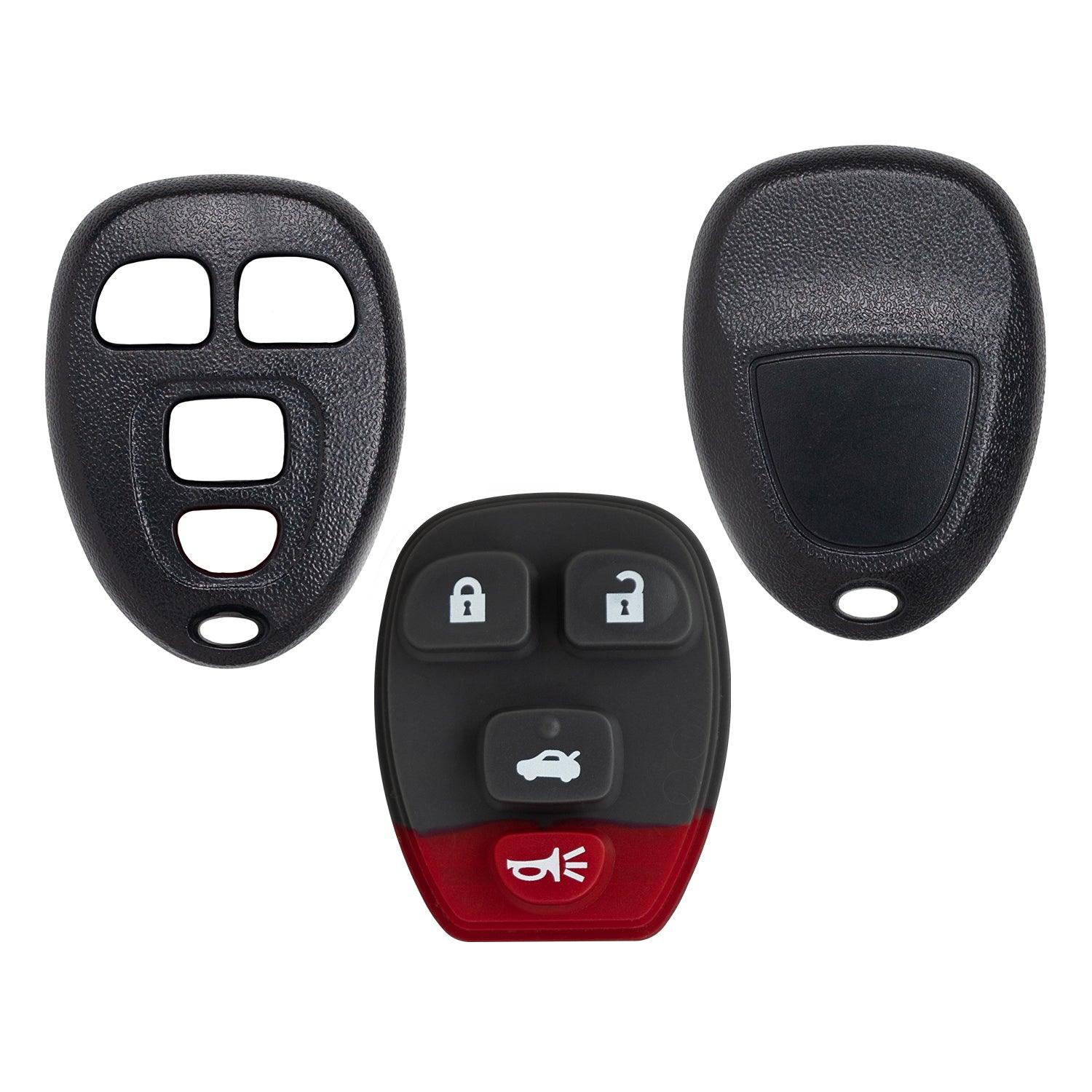 Shell Case Keyless Entry Remote Key Fob Transmitter OUC60270 for Chevrolet Impala Suburban Tahoe Monte Carlo Yukon DTS Lucerne Battery Clip on Back (4 Button Trunk)