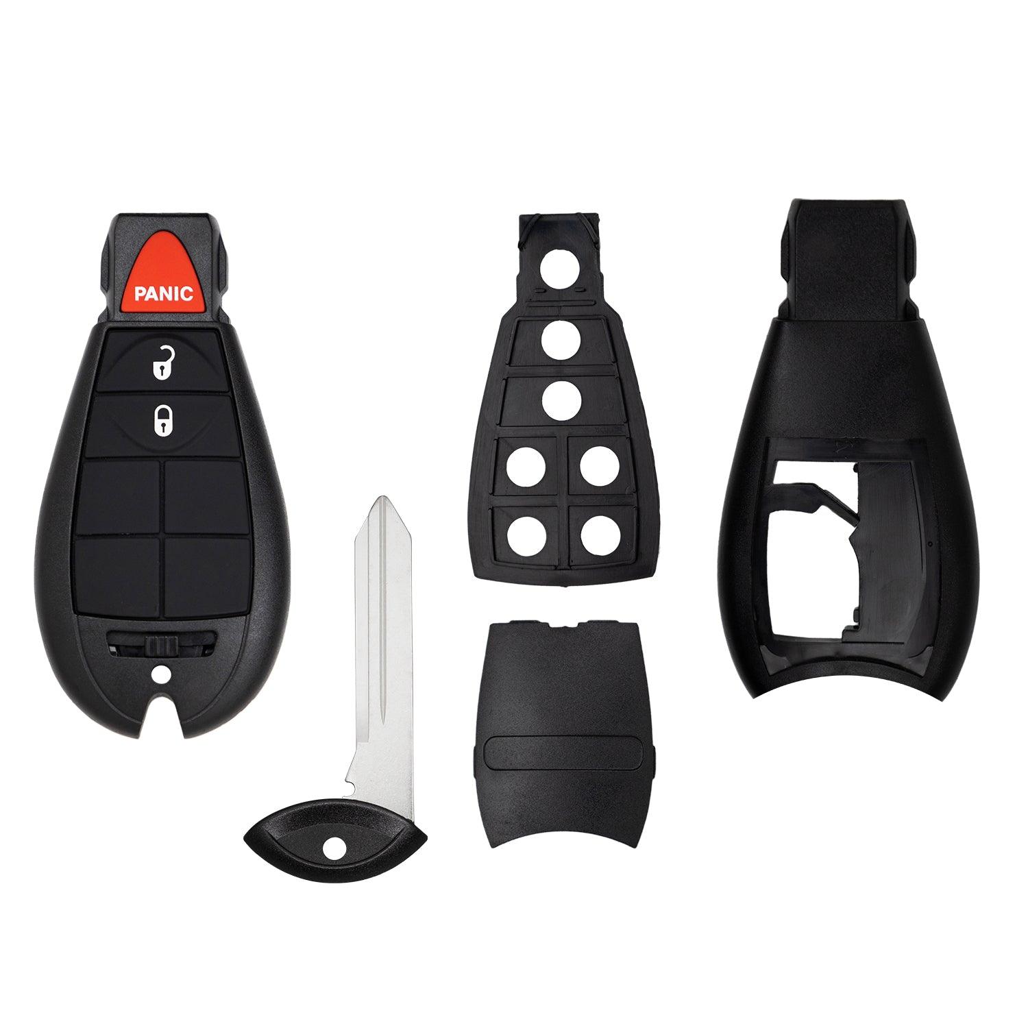 Premium Shell Case Keyless Entry Remote for Grand Caravan Journey Durango Ram Town and Country M3N5WY783X 2008 2009 2010 (3 Button)