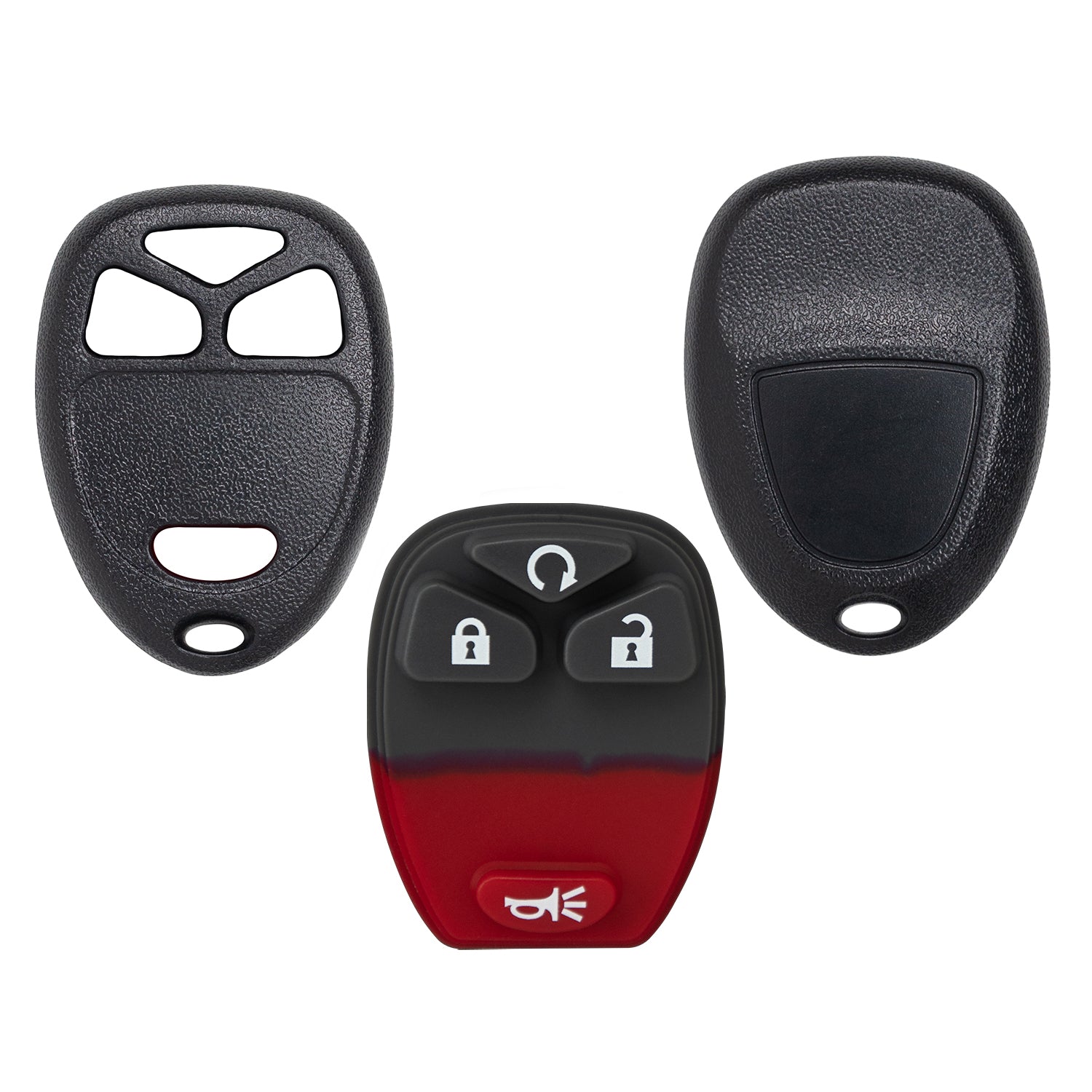 Shell Case Keyless Entry Remote Key Fob Transmitter OUC60270 for Chevrolet Impala Suburban Tahoe Monte Carlo Yukon DTS Lucerne Battery Clip on Back (4 Button Remote Start)