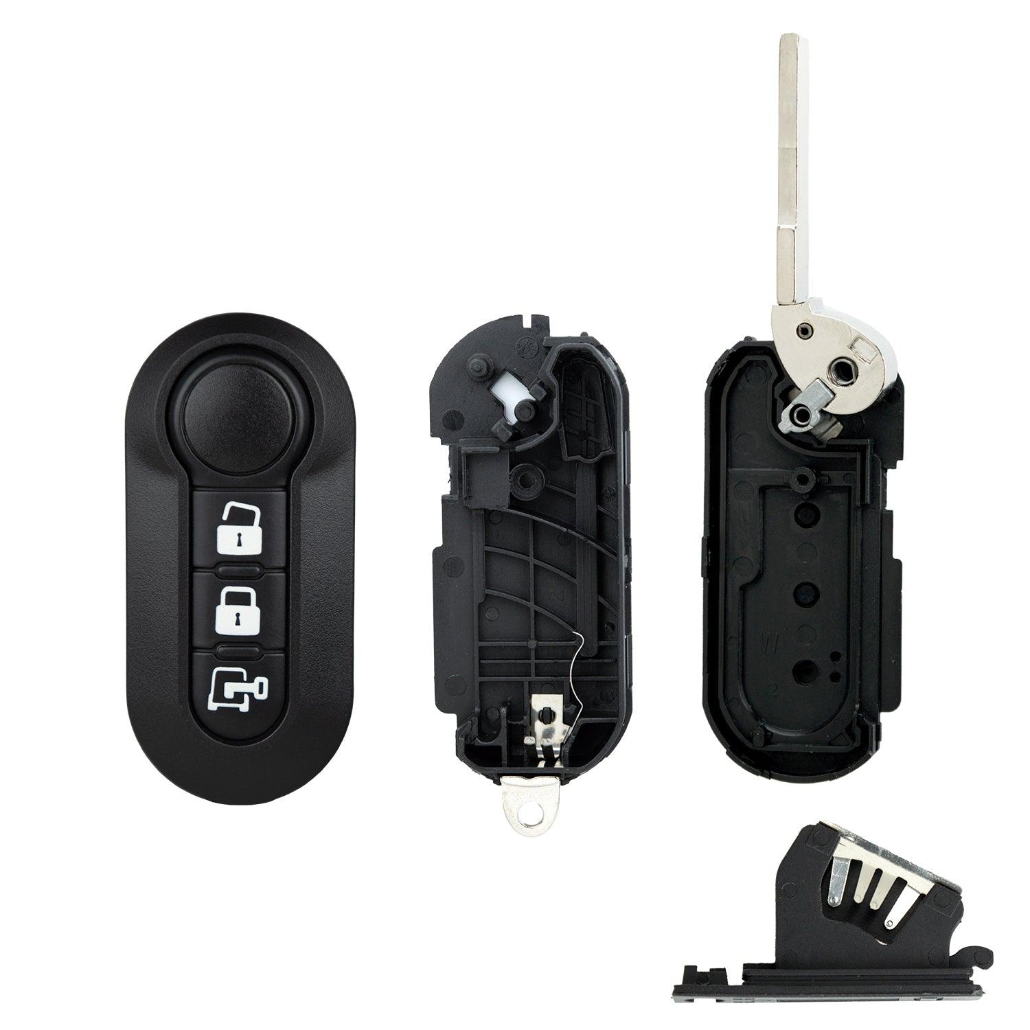 Remote Flip Key Shell Case Cover Repair for Ram Promaster City (3 Button Promaster) LTQF12AM433TX, 2ADFTF12AM433TX