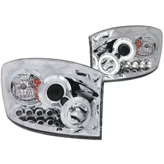 Anzo 111103 USA Projector Headlight Set with Halo, Clear Lens, Chrome Housing, Dodge Ram