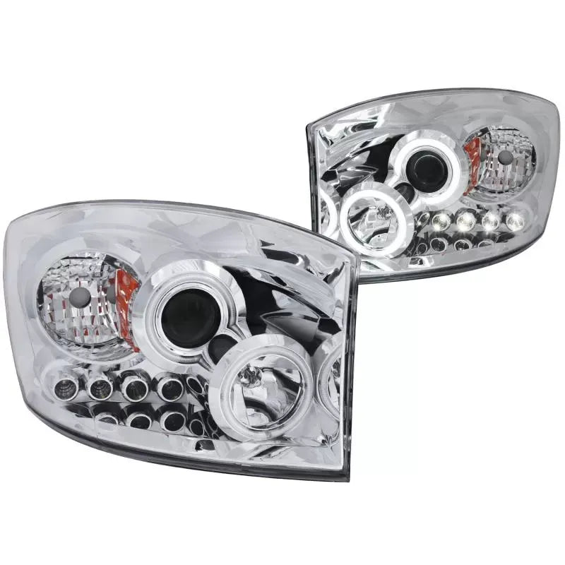 Anzo 111103 USA Projector Headlight Set with Halo, Clear Lens, Chrome Housing, Dodge Ram