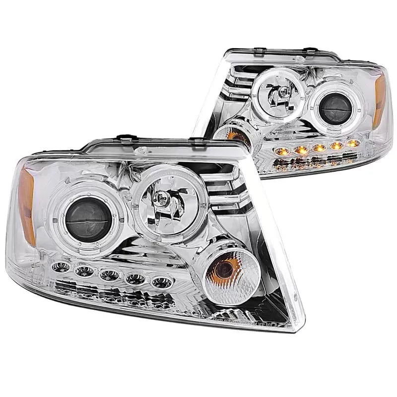 Anzo 111203 USA Projector Headlight Set with Halo, Clear Lens, Chrome Housing,