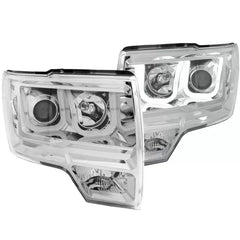 Anzo 111264 USA Projector Headlight Set Clear Lens Chrome Housing Pair for