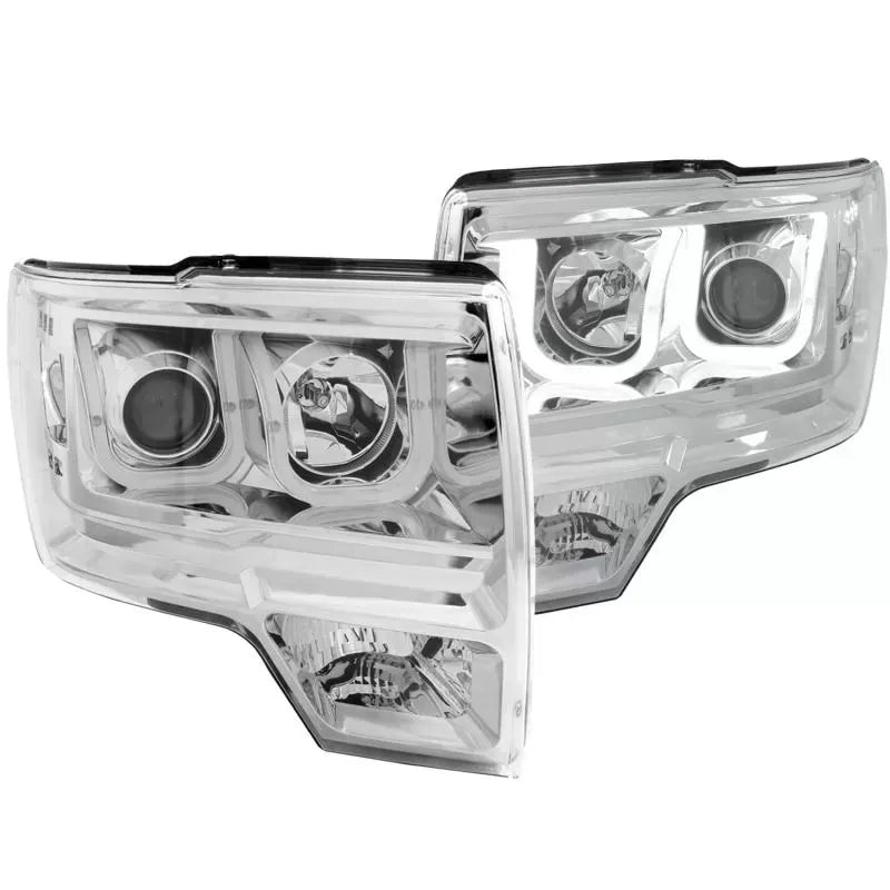 Anzo 111264 USA Projector Headlight Set Clear Lens Chrome Housing Pair for