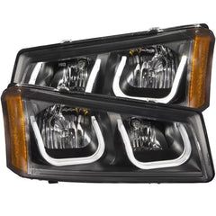 Anzo 111312 USA Projector Headlight Set with Clear Lens and Black Housing for Chevrolet Silverado/Avalanche