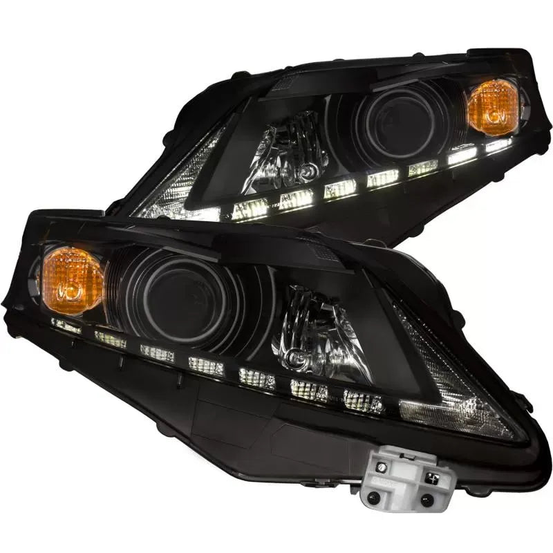 Anzo 111322 USA Projector Headlight Set Clear Lens Black Housing Pair for