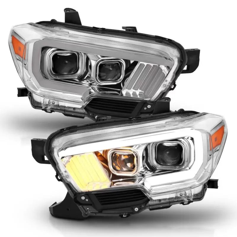 Anzo 111380 USA Projector Headlight Set Clear Lens Chrome Housing for