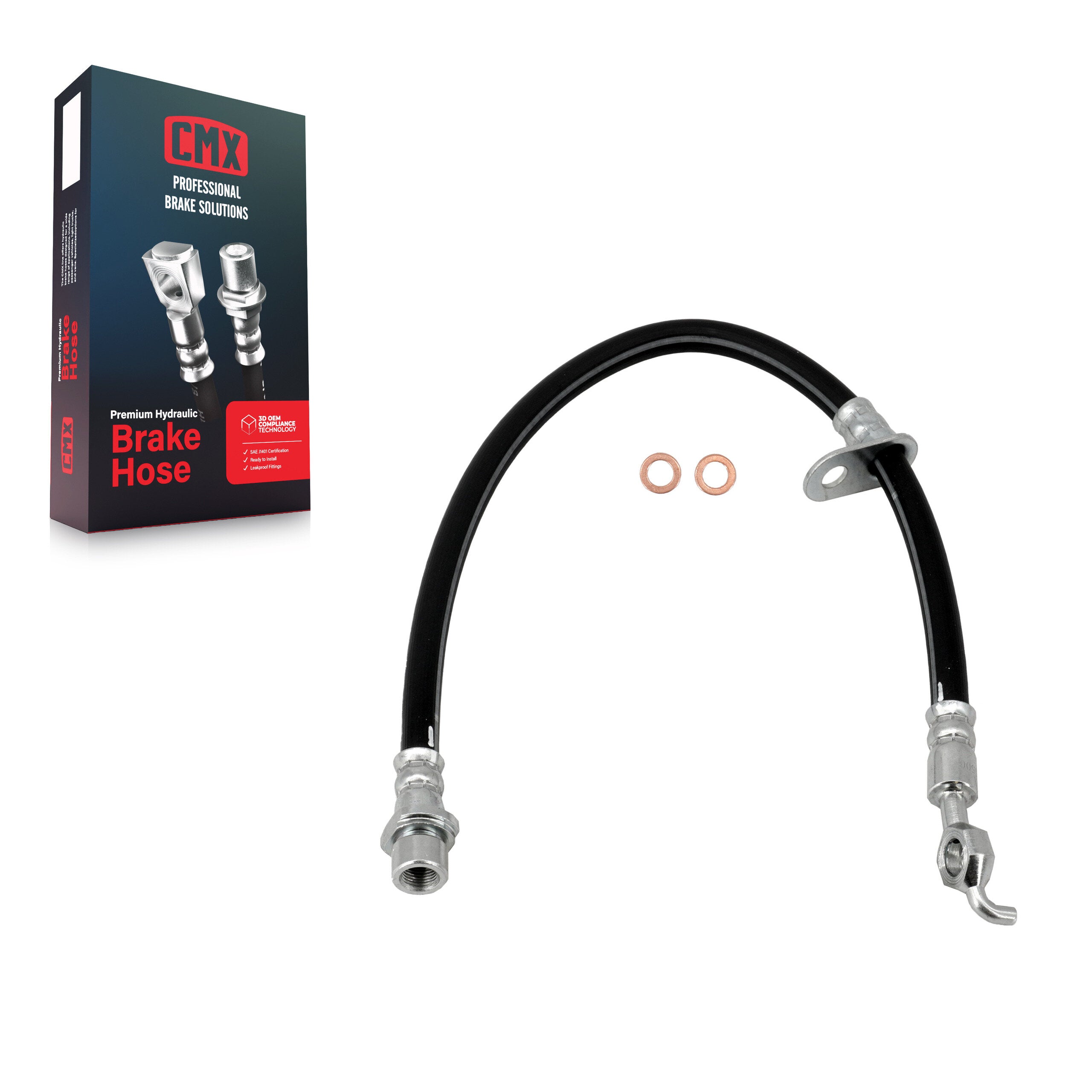 CMX 12-H380235 Front Right Brake Hydraulic Hose for 1993-2002 Geo Prizm, Toyota Corolla, Chevrolet Prizm