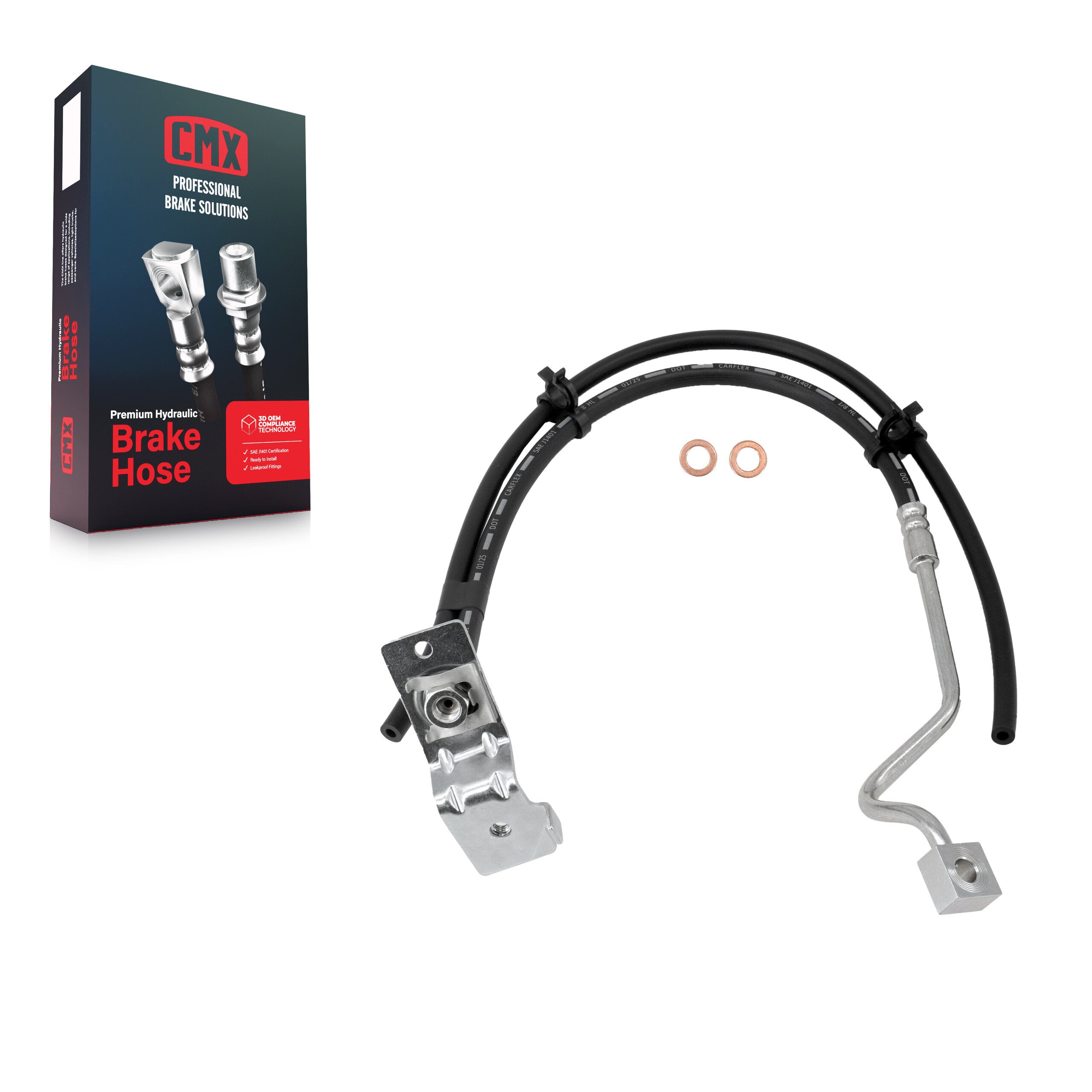 CMX 12-H620286 Front Right Brake Hydraulic Hose for 1999-2005 Ford F-250 Super Duty, F-350 Super Duty, Excursion