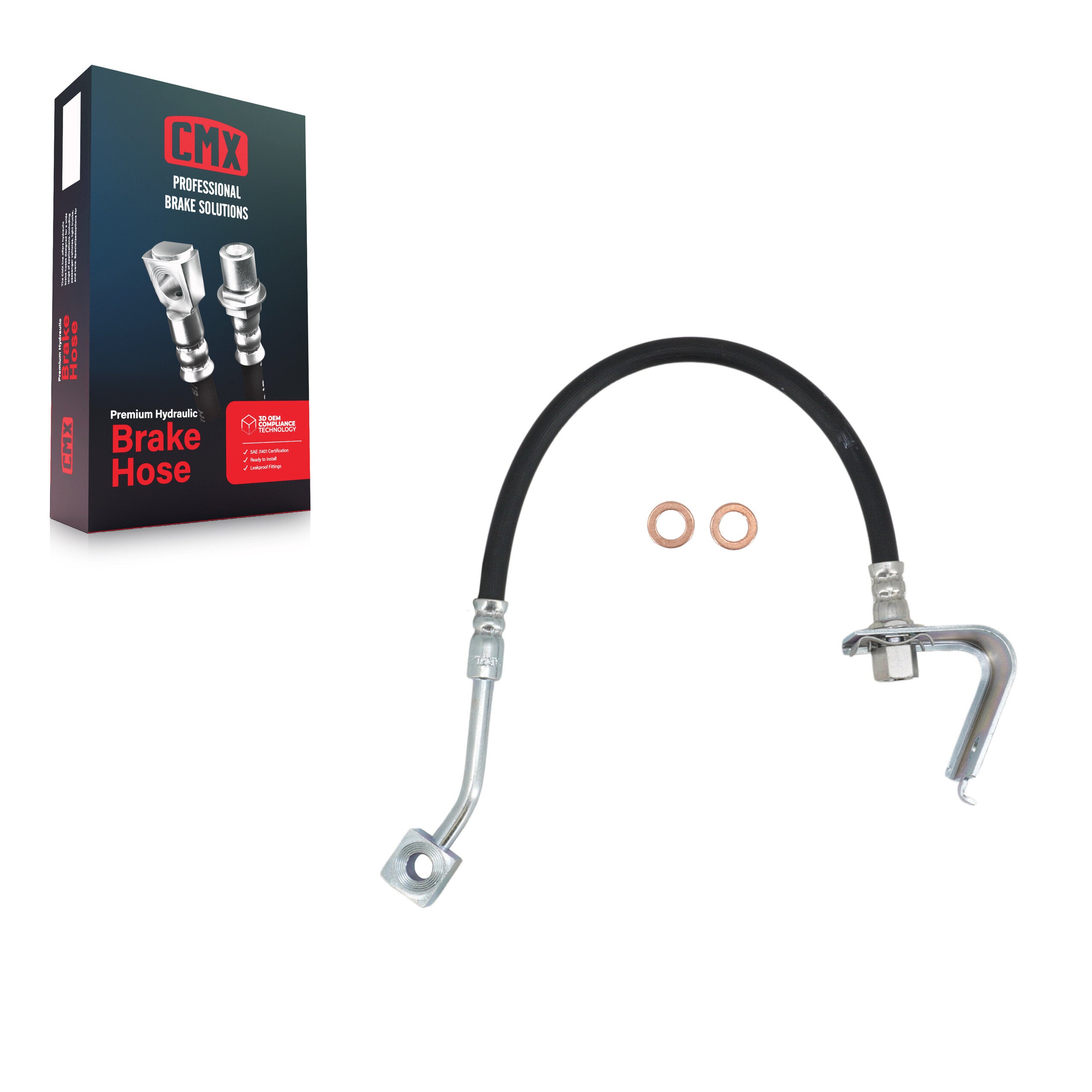 CMX 12-H620584 Front Brake Hydraulic Hose for 2005-2011 Dodge Dakota, Mitsubishi Raider, Ram Dakota