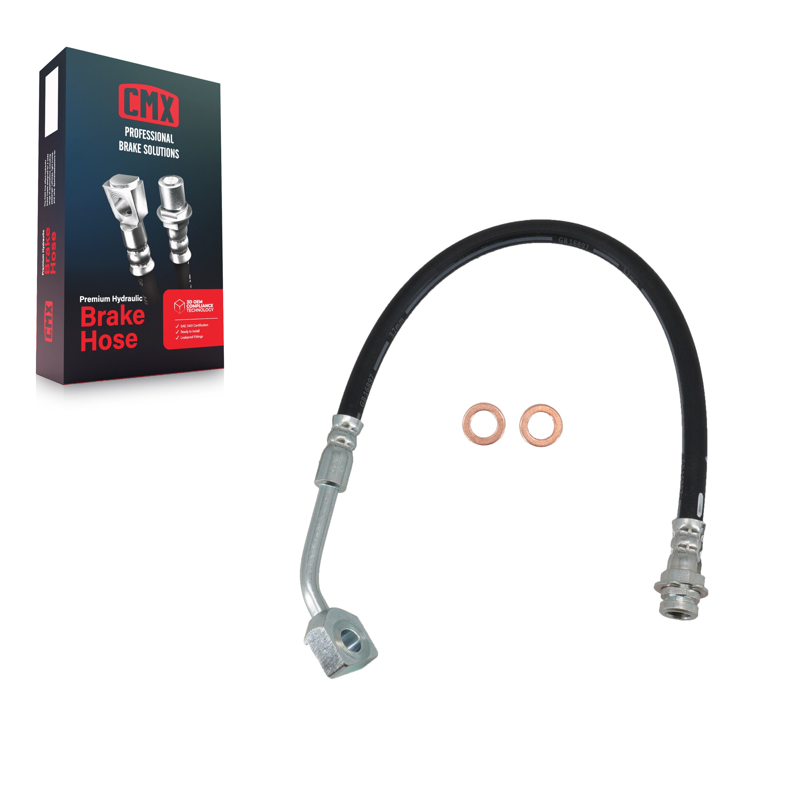 CMX 12-H620778 Front Right Brake Hydraulic Hose for 2007-2017 GMC Acadia, Saturn Outlook and Select Vehicles