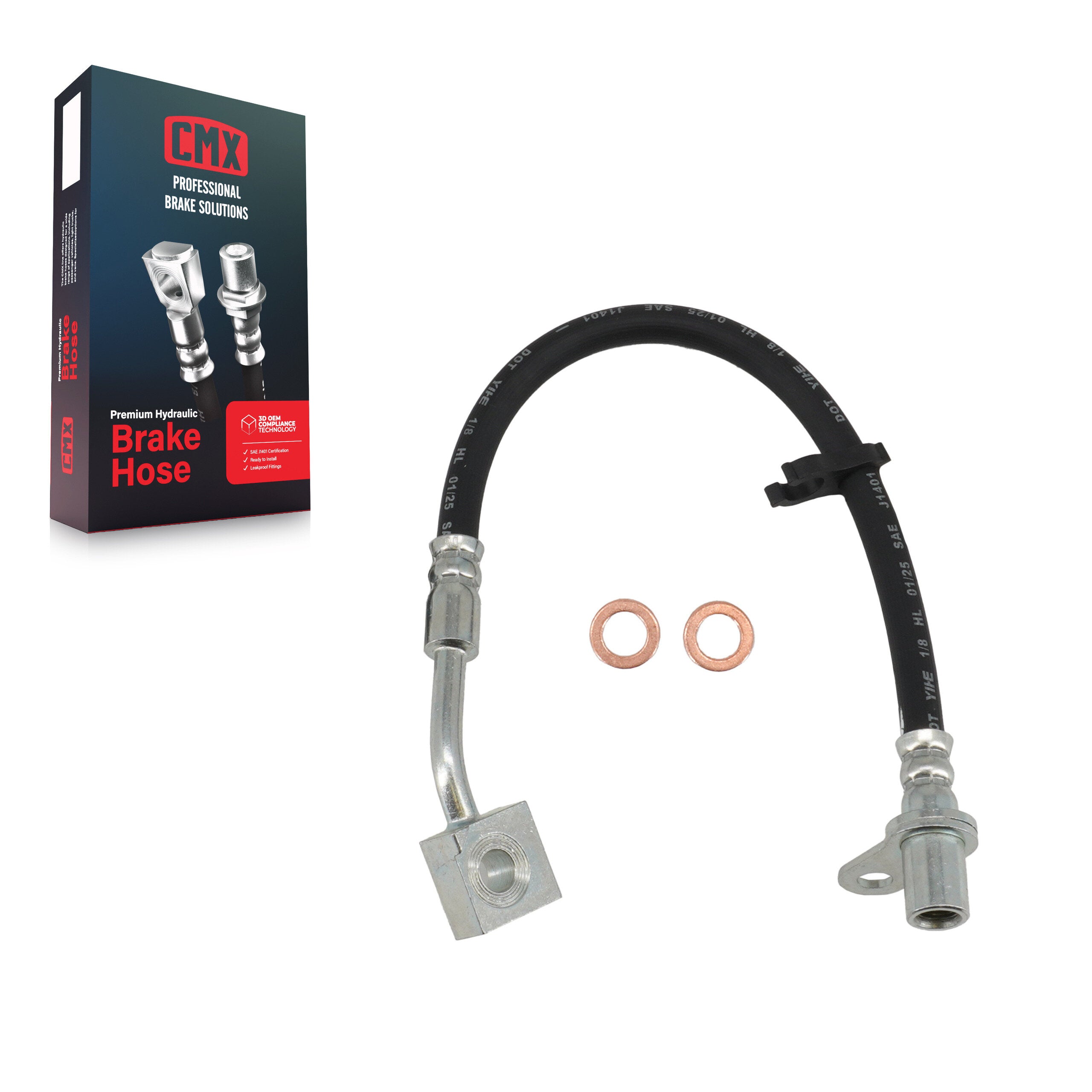 CMX 12-H620937 Front Left Brake Hydraulic Hose for 2006-2023 Dodge Ram 1500, Ram 1500, Ram 1500 Classic