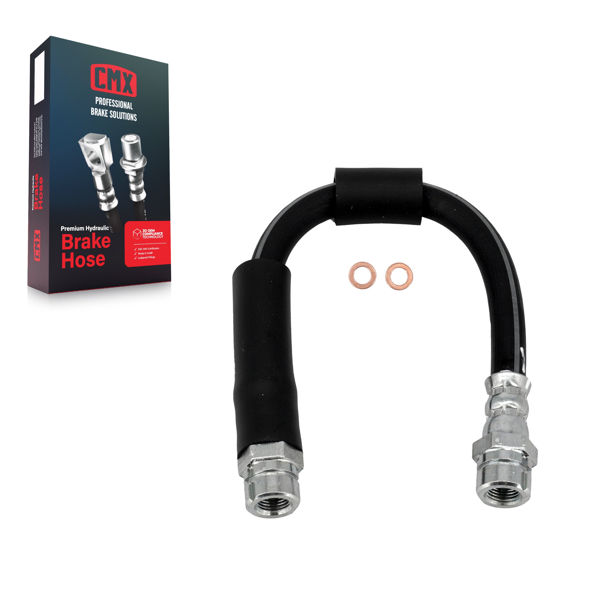 CMX 12-H620969 Rear, Rear Outer, Rear Left, Rear Left Inner Brake Hydraulic Hose for 2005-2017 Volkswagen Jetta, Audi A3 and Select Vehicles