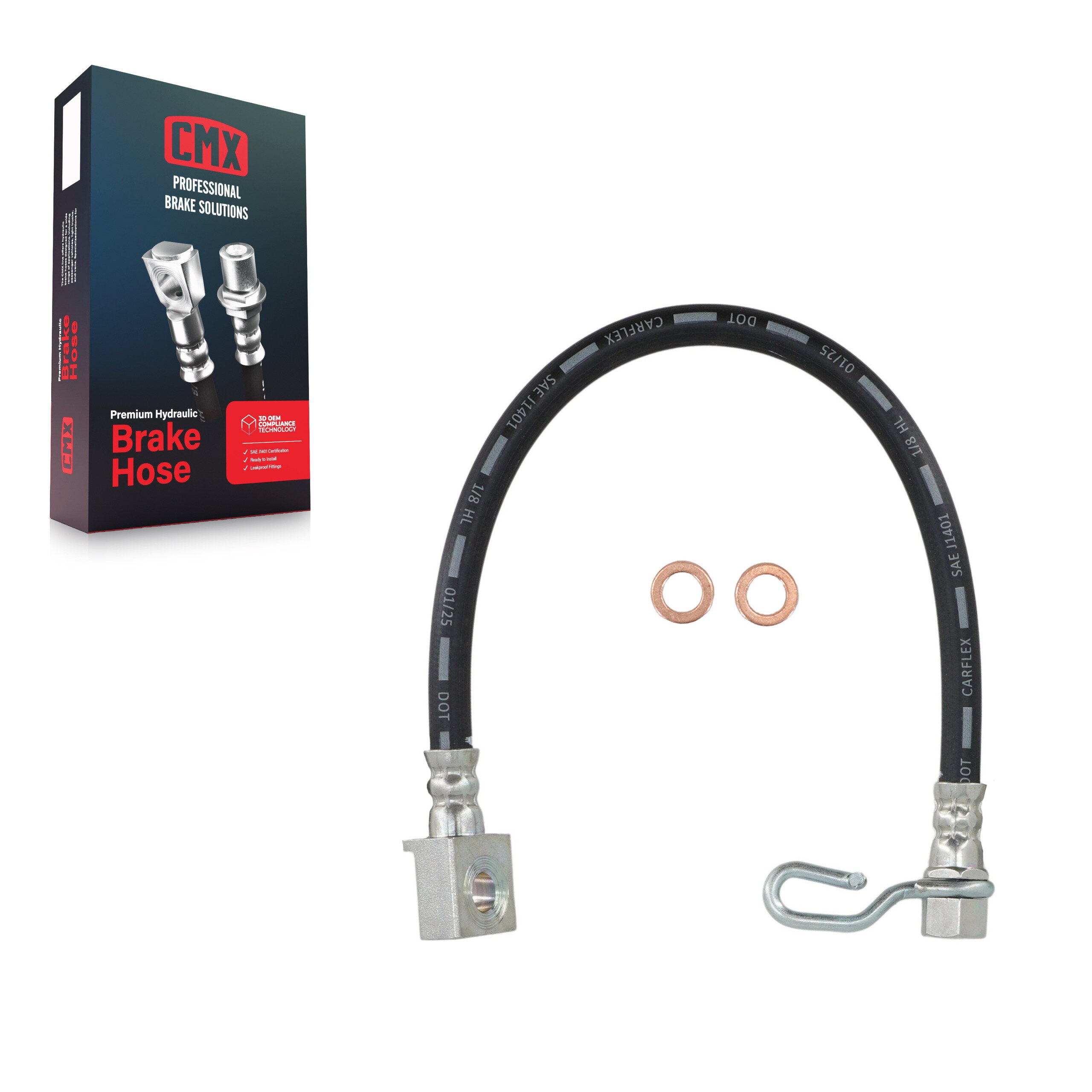 CMX 12-H620998 Rear Right Brake Hydraulic Hose for 2008-2019 Ford E-350 Super Duty, E-450 Super Duty