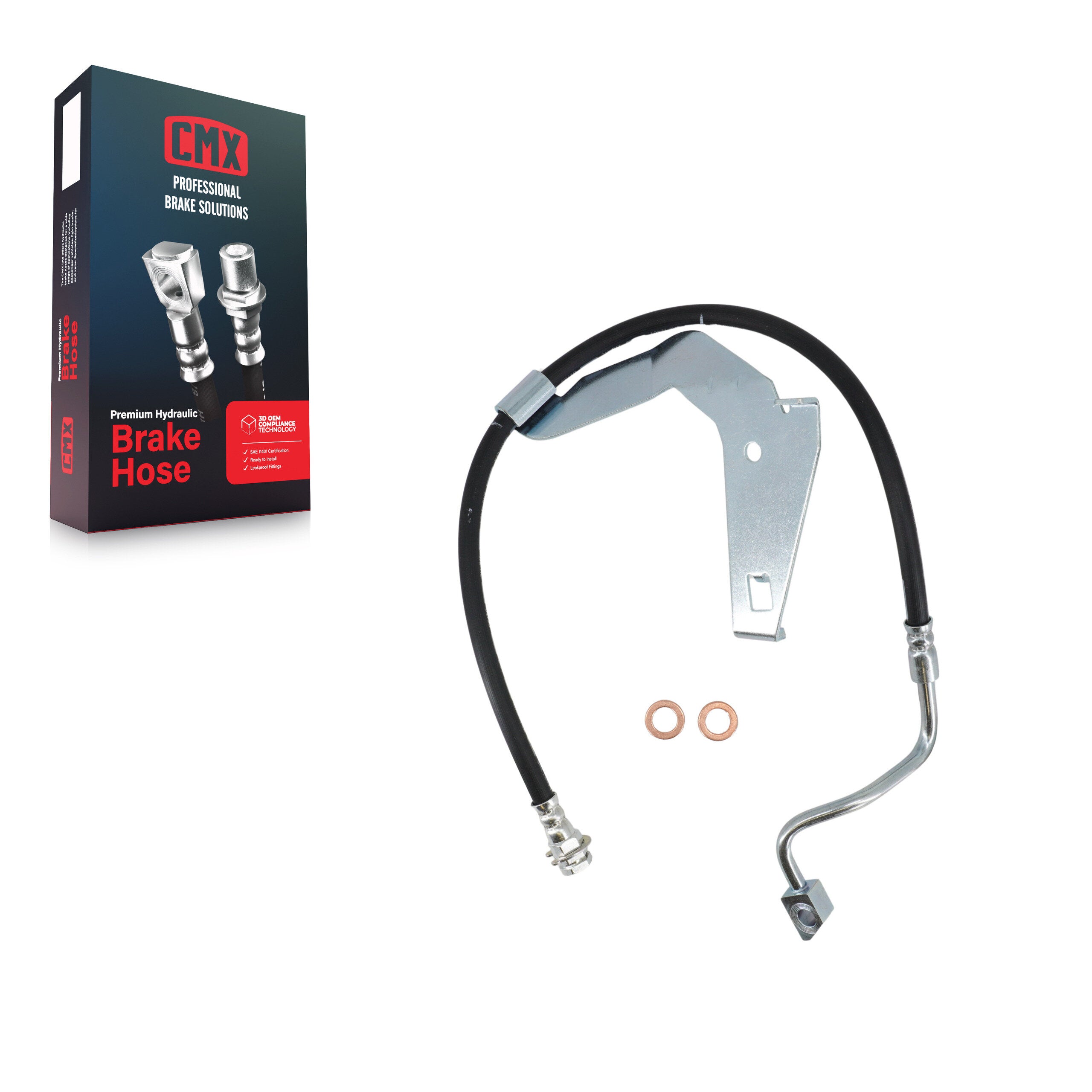 CMX 12-H621001 Front Left Brake Hydraulic Hose for 2007-2009 Ford F-350 Super Duty, F-250 Super Duty