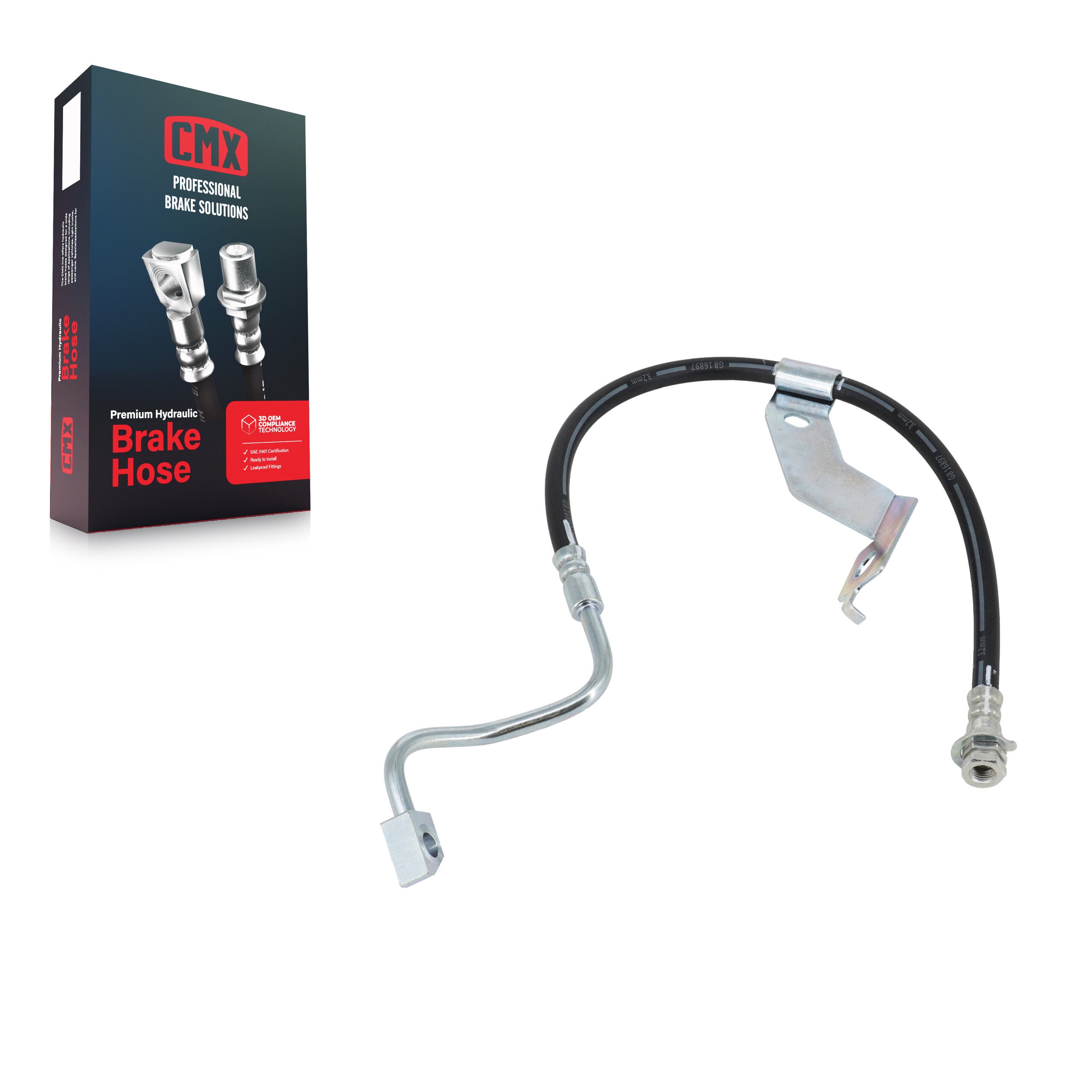 CMX 12-H621005 Front Right Brake Hydraulic Hose for 2007-2012 Ford F-250 Super Duty, F-350 Super Duty