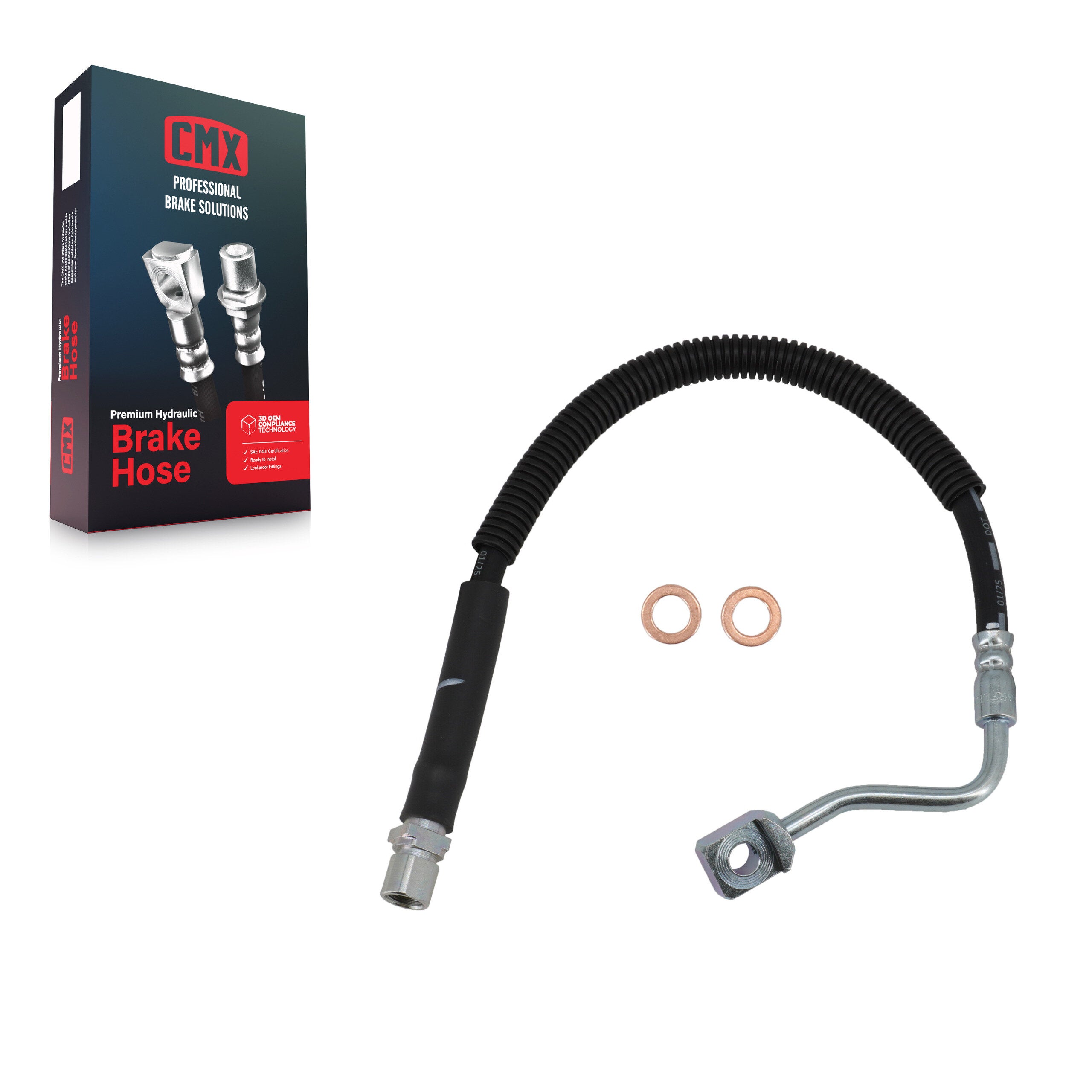 CMX 12-H621670 Rear Left Brake Hydraulic Hose for 2006-2018 Chevrolet Express 3500, GMC Savana 3500 and Select Vehicles