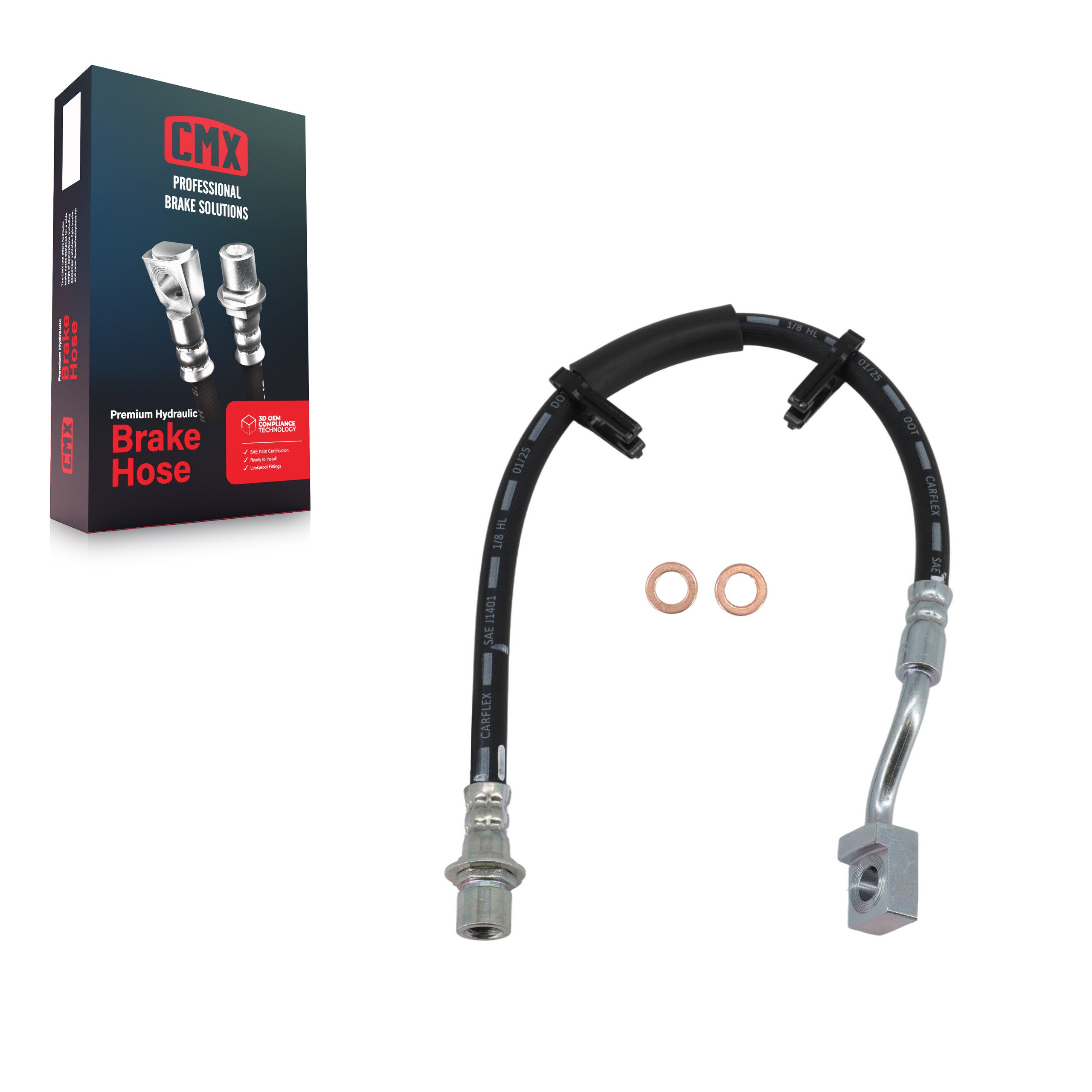 CMX 12-H621756 Front Left Brake Hydraulic Hose for 2011-2018 Dodge Durango, Jeep Grand Cherokee