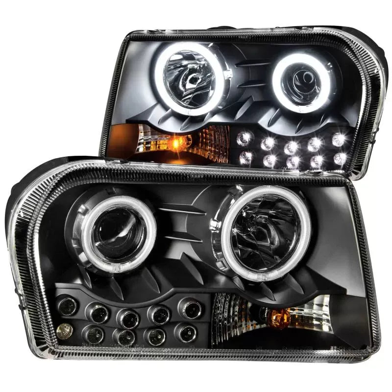 Anzo 121152 USA Projector Headlight Set with Halo, Clear Lens, Black Housing