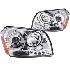 Anzo 121219 USA Projector Headlight Set with Halo for Dodge Magnum -, Clear Lens, Chrome Housing
