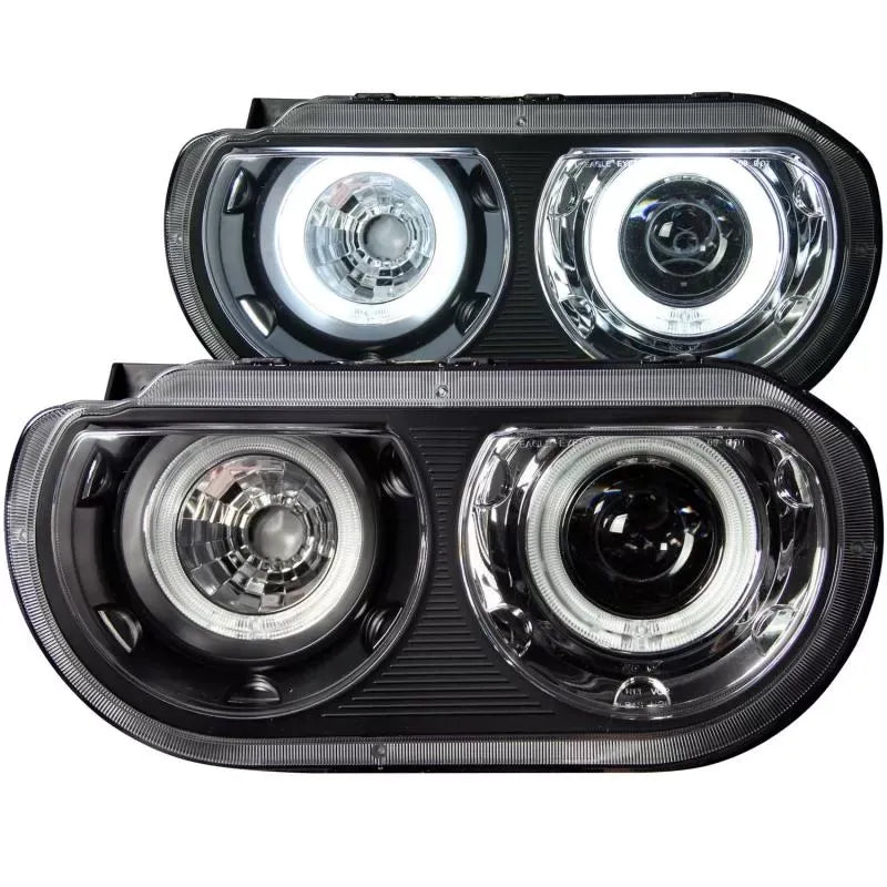Anzo 121306 USA Projector Headlight Set with Halo, Clear Lens, Black Housing,