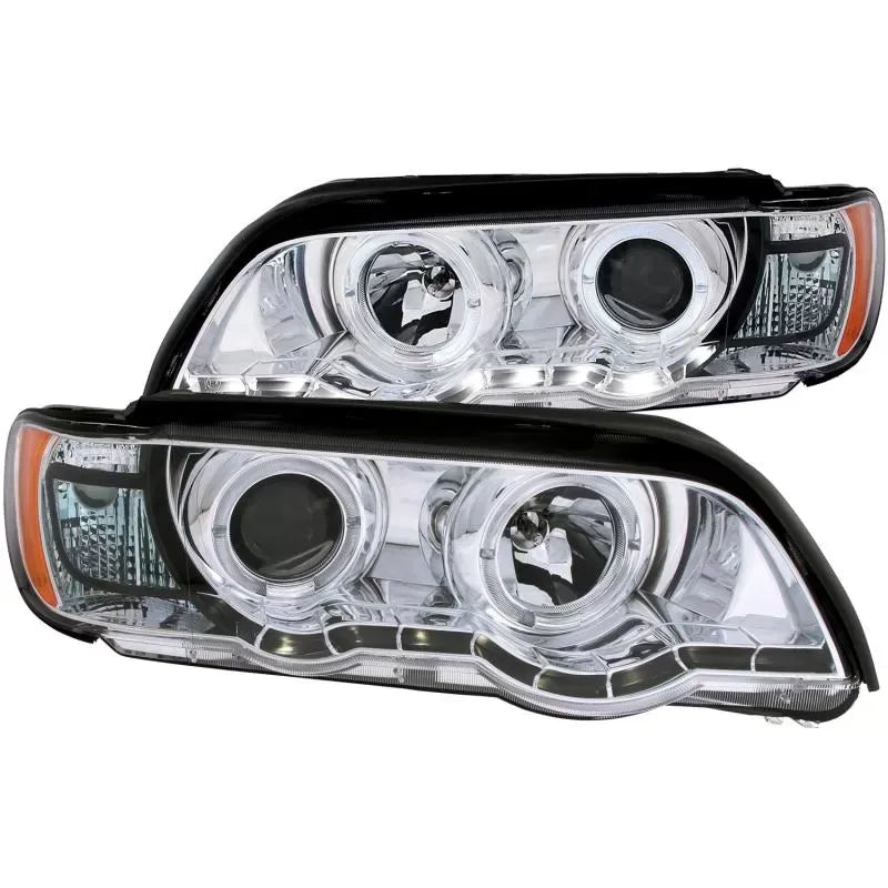 Anzo 121397 USA Projector Headlight Set with Halo, Clear Lens, Chrome Housing,