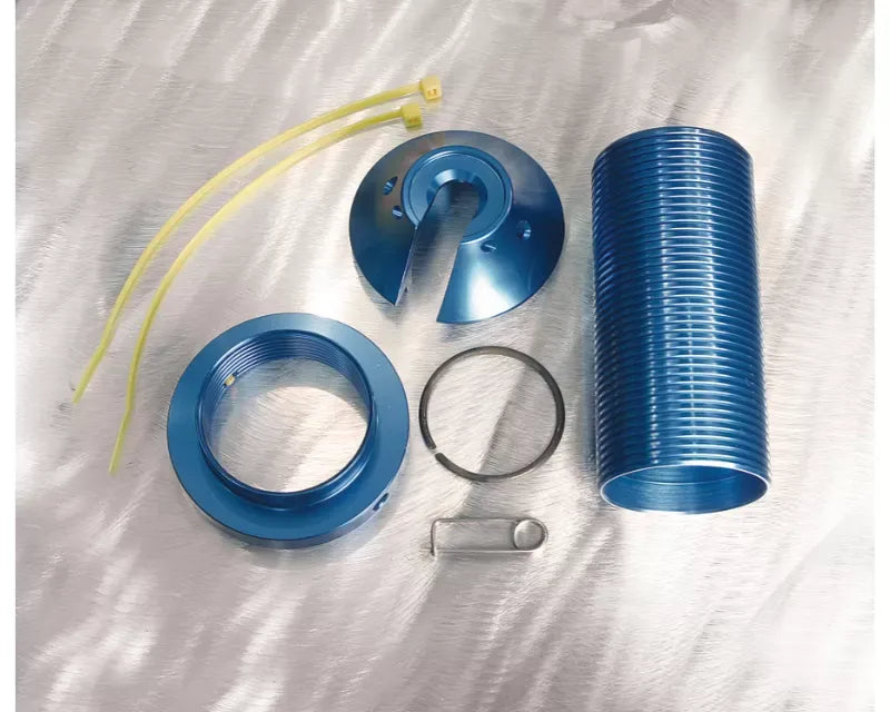 AFCO 20125A-7R 2-5/8" OD Spring 7" Sleeve Aluminum Blue Anodized Coilover Kit Steel Body Removable Rod End