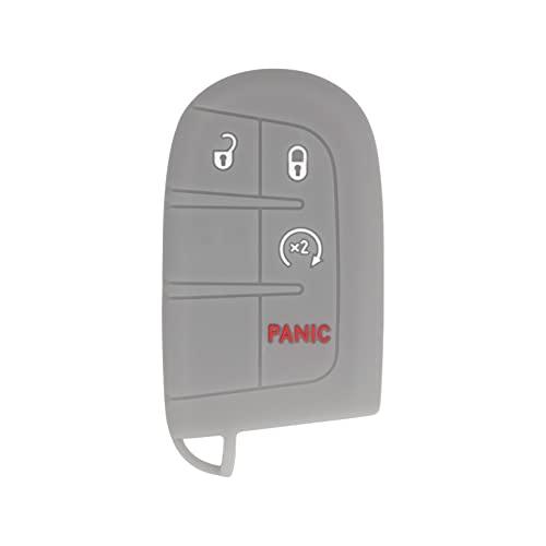 Silicone Case for Keyless entry Smart key fob for Jeep Renegade Grand Cherokee Compass Journey Durango Charger 300 200 Cherokee (Single, Gray)