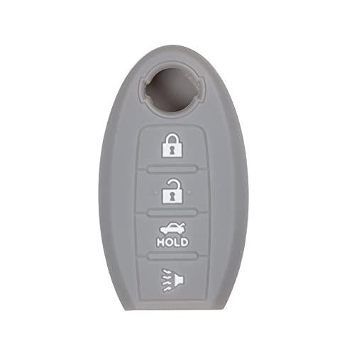 Silicone Case for Proximity Smart Key Fob for Nissan Maxima Sentra M45 M35 CWTWBU735 (Double, Grey)