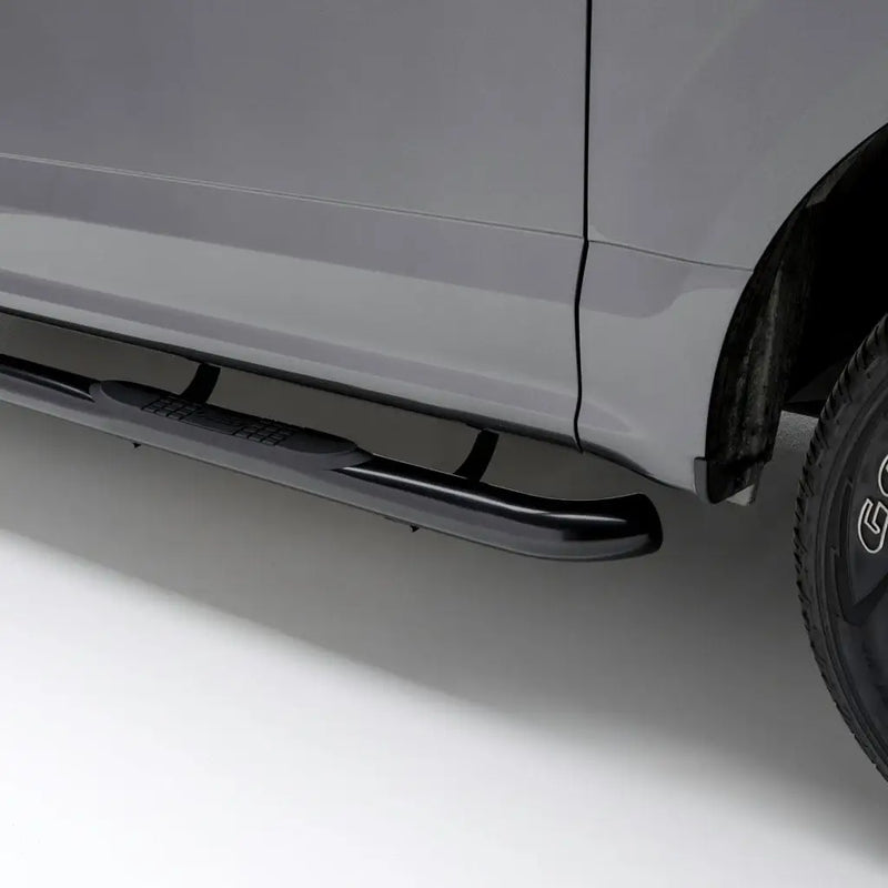 ARIES 214046 3" Round Black Stainless Side Bars for 2007–2019 Chevrolet Silverado 1500