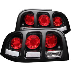 Anzo 221020 USA Tail Light Assembly Clear Lens Black Housing Pair for