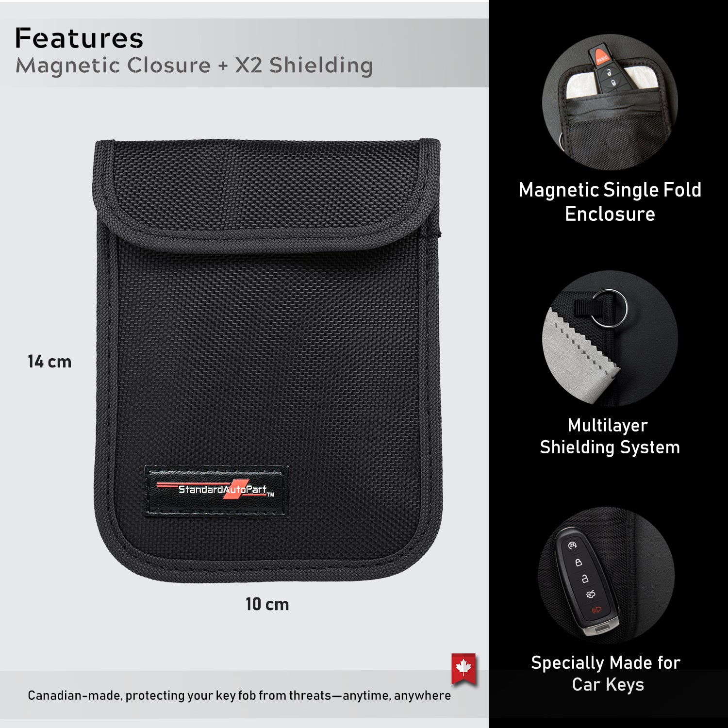 Faraday Pouch for Smart Key fobs - Anti-Theft Bag, Block Signal Relay