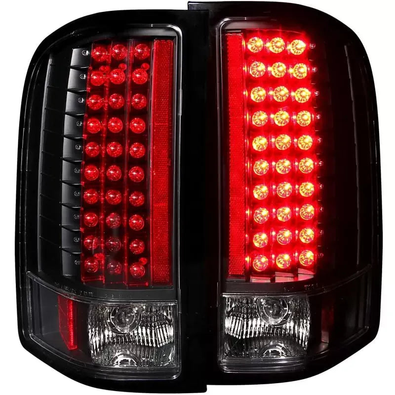 Anzo 311081 USA Tail Light Assembly LED Clear Lens Black Housing Pair for Chevrolet Silverado