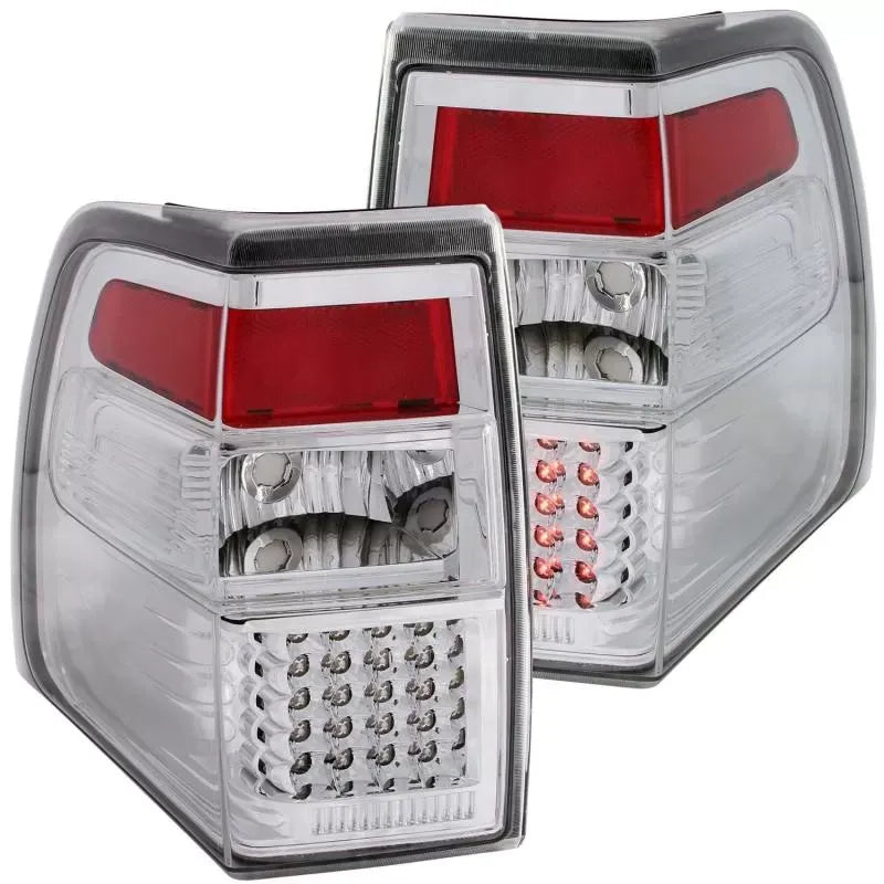 Anzo 311109 USA Tail Light Assembly LED Clear Lens Chrome Housing Pair for