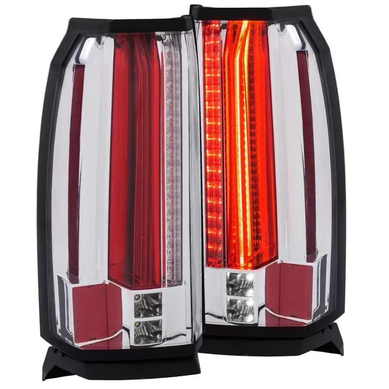 Anzo 311280 USA Tail Light Assembly Clear Lens Chrome Housing Pair for Chevrolet Suburban Tahoe