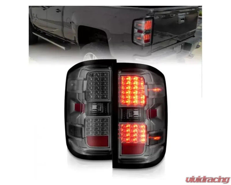 Anzo 311424 USA LED Tail Lights Smoke with Clear Lens for Chevrolet Silverado /