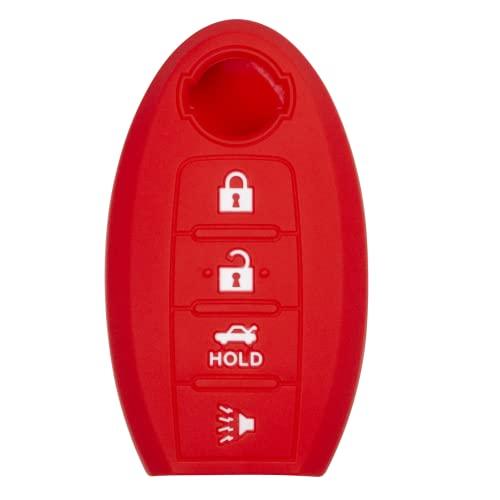 Silicone Case for Proximity Smart Key Fob for Nissan Maxima Sentra M45 M35 CWTWBU735 (Single, Red)