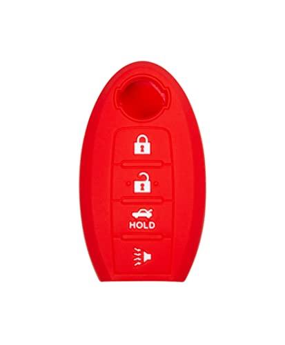 Silicone Case for Proximity Smart Key Fob for Nissan Maxima Sentra M45 M35 CWTWBU735 (Double, Red)