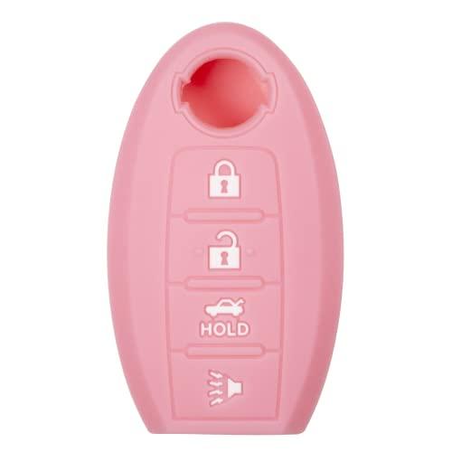 Silicone Case for Proximity Smart Key Fob for Nissan Maxima Sentra M45 M35 CWTWBU735 (Single, Pink)