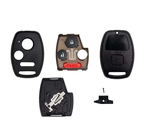 Car Remote Head Key Shell Case for Honda Civic Fit CR-V Insight Odyssey Pilot Fit (No Key Cutting Required) (3 Button w/Remote Case)