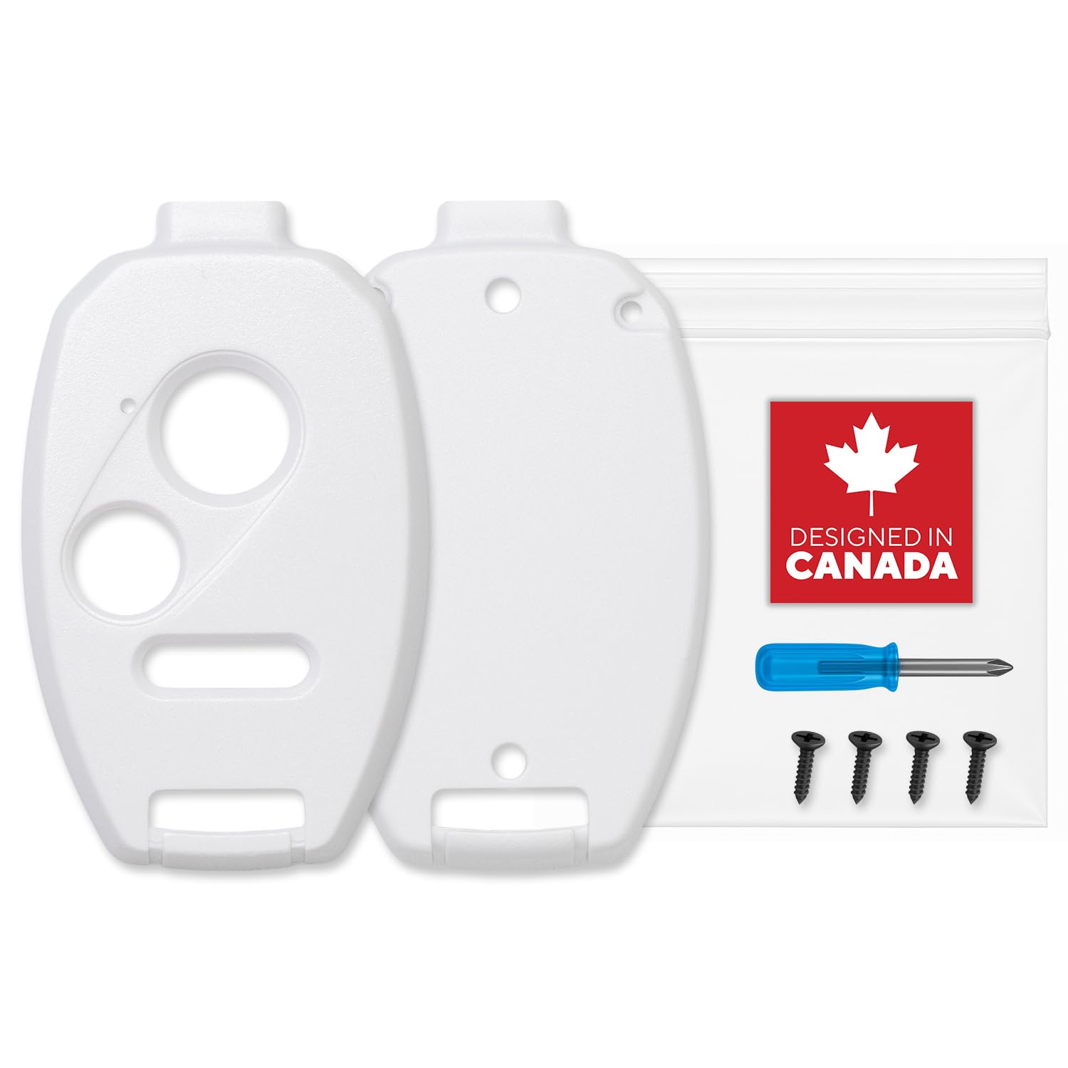 No Cutting Required Key Fob Shell Case for Honda Civic, Accord, CR-V, Pilot ? Durable & Crack-Resistant ? Seamless Fit ? Enhanced Longevity & Functionality ? Upgraded Version (White, 3 Button V3) SAP-HON-V3-WHTE-3B